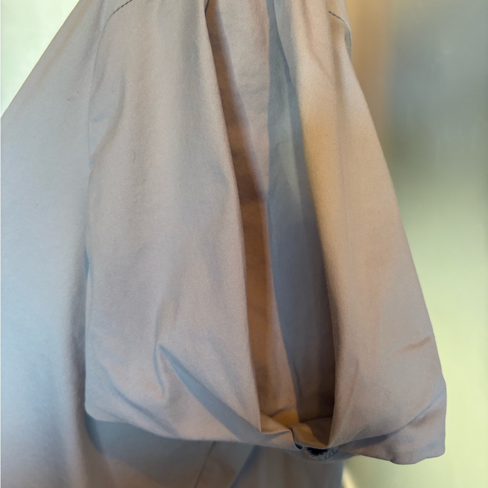 Theory Light Gray Cotton Blend Blouse Size Large - Picture 2 of 5